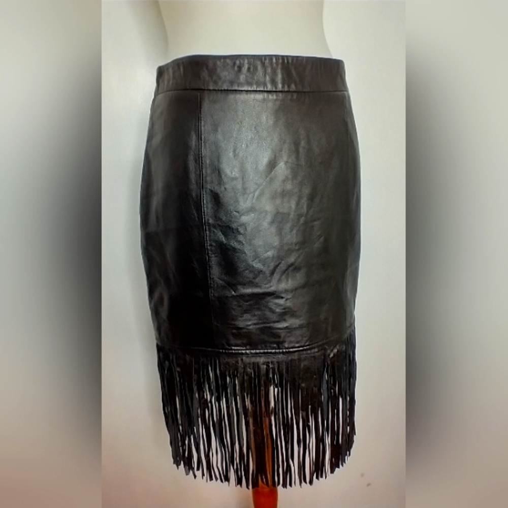 Boston Proper Black Fringe Mini Skirt